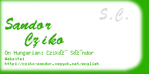 sandor cziko business card